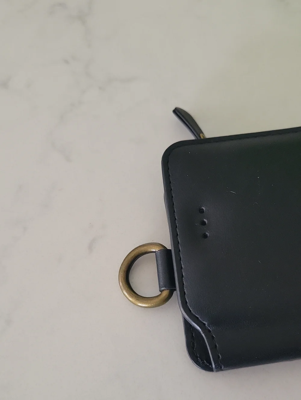 Bentoben Black Leather Wallet with Gold Zipper